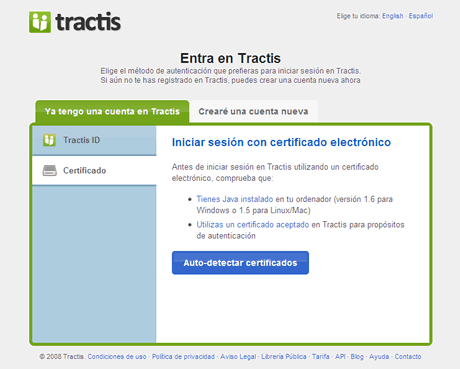 Inicia sesión en Tractis con tu certificado electrónico