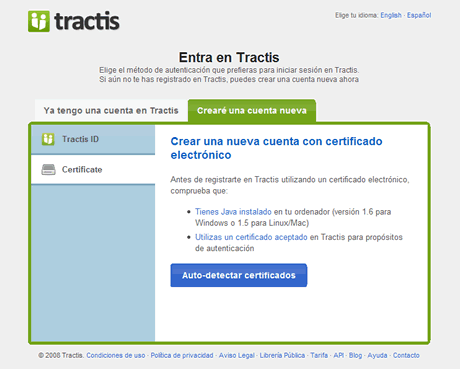 Crea una cuenta en Tractis con tu certificado electrónico