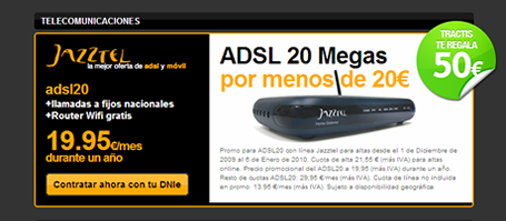 Tractis Promotions - ADSL 20MB de Jazztel