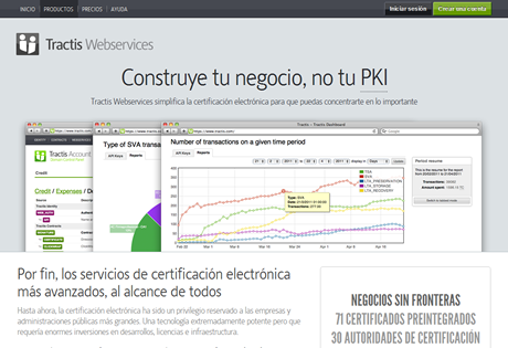 Sitio web de Tractis Webservices